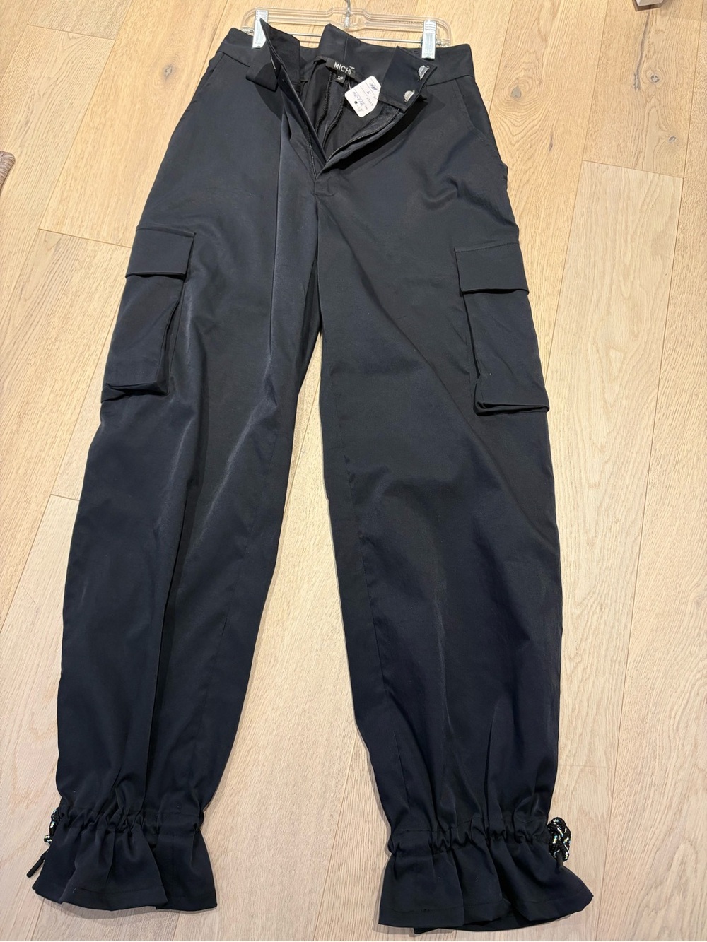 Womens Black Cargo Pants by Michi